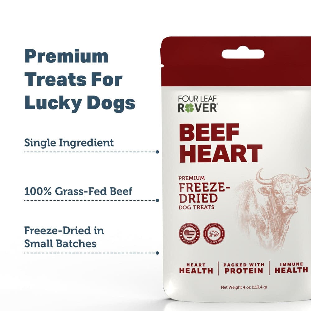 Four Leaf Rover BEEF HEART Freeze-Dried Treats for Dogs
