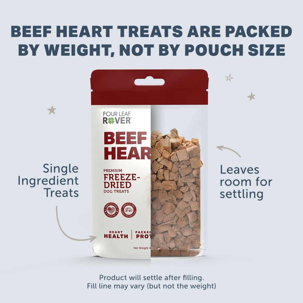 Four Leaf Rover BEEF HEART Freeze-Dried Treats for Dogs