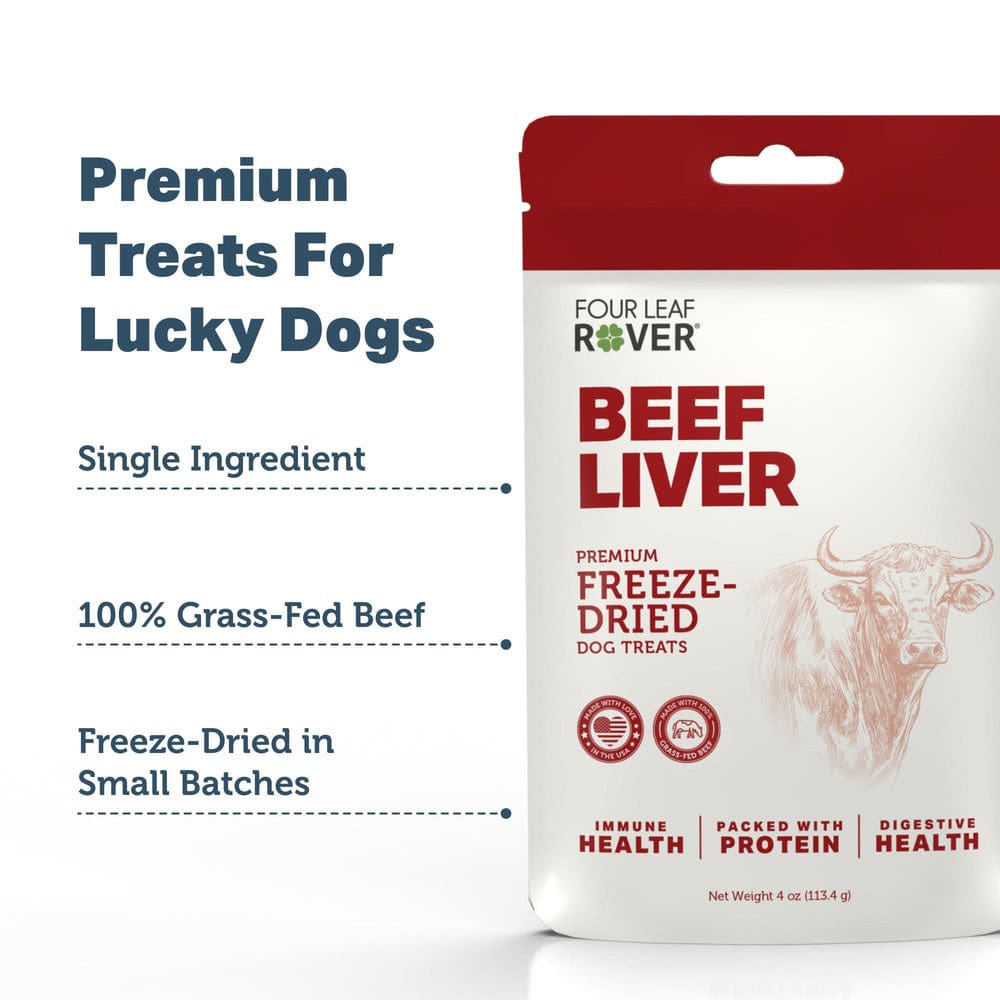 Four Leaf Rover BEEF LIVER Freeze-DriedTreats for Dogs