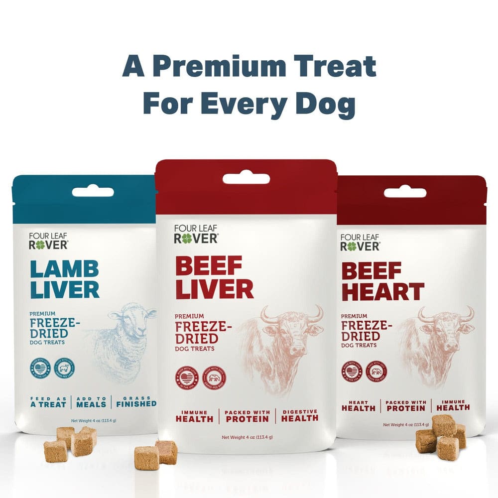 Four Leaf Rover BEEF HEART Freeze-Dried Treats for Dogs