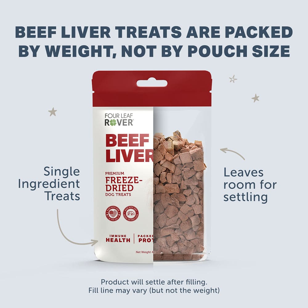 Four Leaf Rover BEEF LIVER Freeze-DriedTreats for Dogs